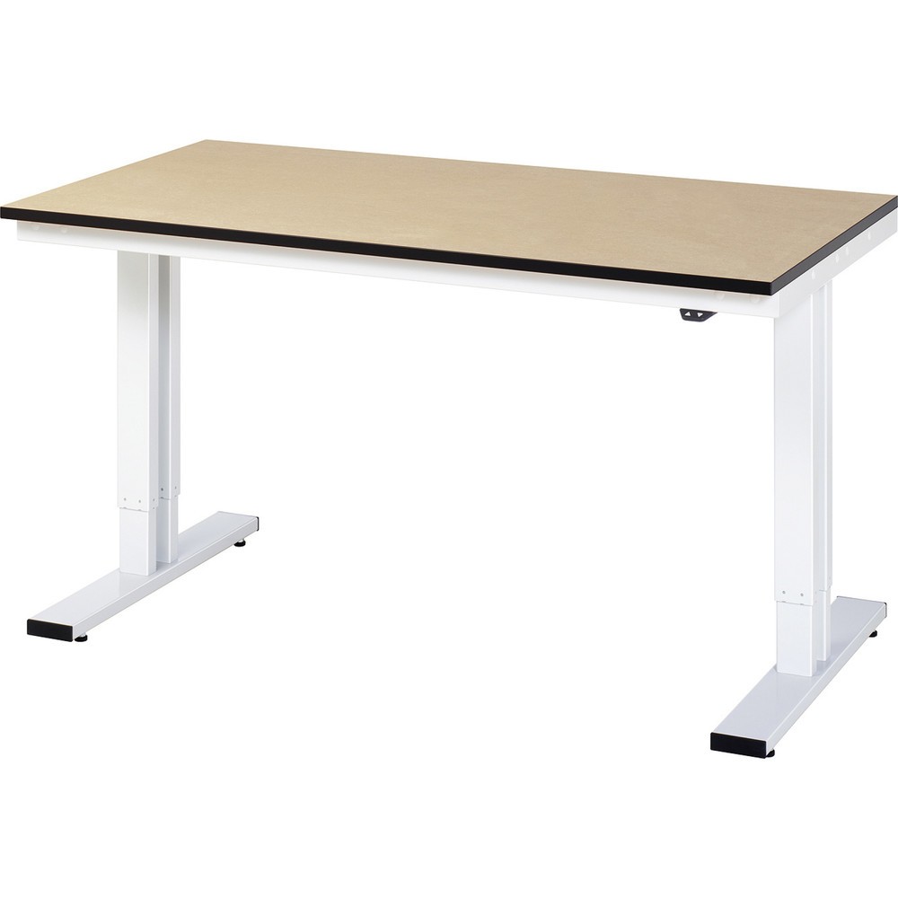Obrázok výrobku: Elektricky výškovo nastaviteľný pracovný stôl RAU série adlatus 300, v × š × h 720 – 1 120 × 1 500 × 800 mm, pracovná doska MDF