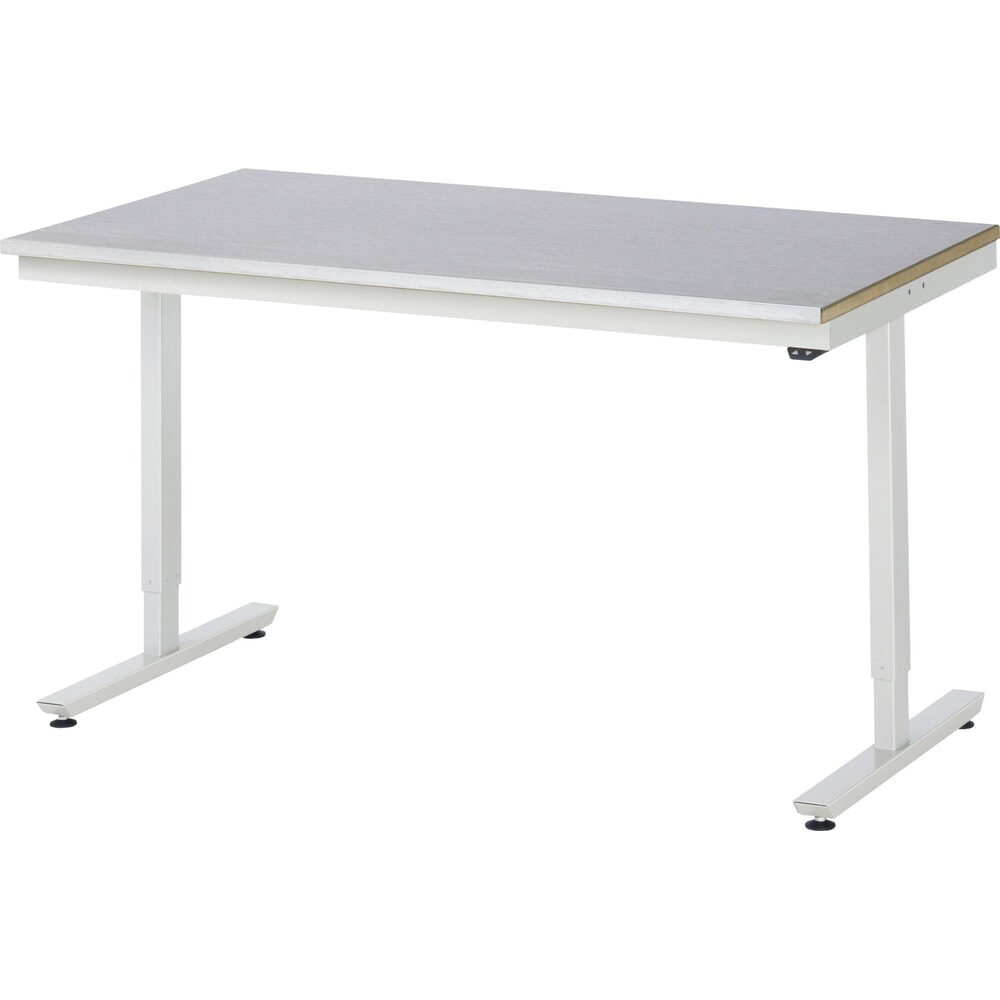 Obrázok výrobku: Elektrický, výškovo nastaviteľný pracovný stôl RAU série adlatus 300, v × š × h 720 – 1 120 × 1 500 × 800 mm, pracovná doska s povrchom z oceľového plechu