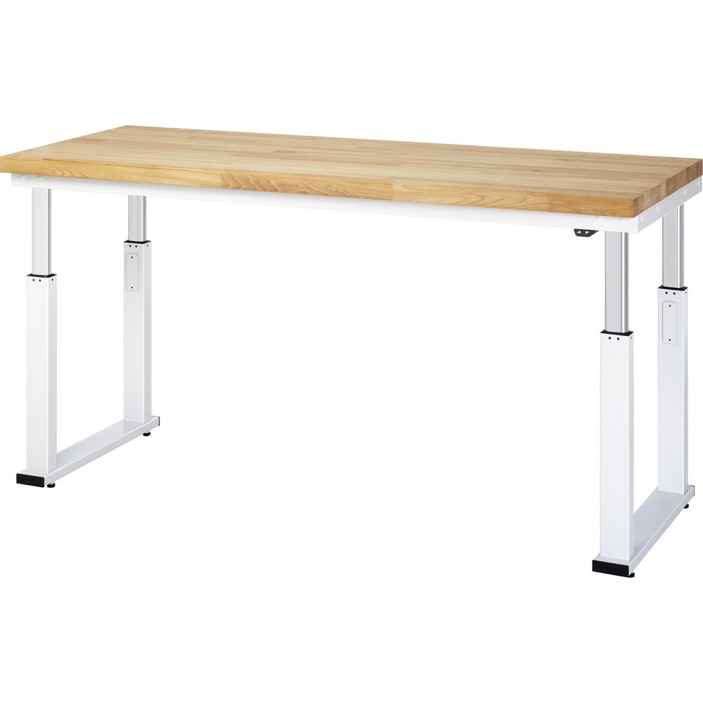 Číslo obrázka výrobku 7: Elektricky výškovo nastaviteľný pracovný stôl RAU série adlatus 600, v × š × h 740 – 1 140 × 1 000 × 700 mm, pracovná doska z bukového masívu