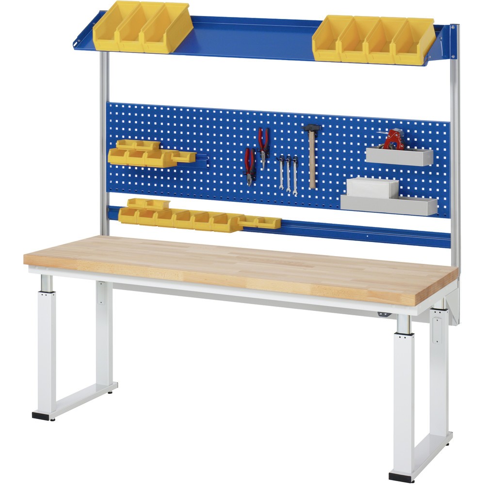 Číslo obrázka výrobku 9: Elektricky výškovo nastaviteľný pracovný stôl RAU série adlatus 600, v × š × h 740 – 1 140 × 1 000 × 700 mm, pracovná doska z bukového masívu