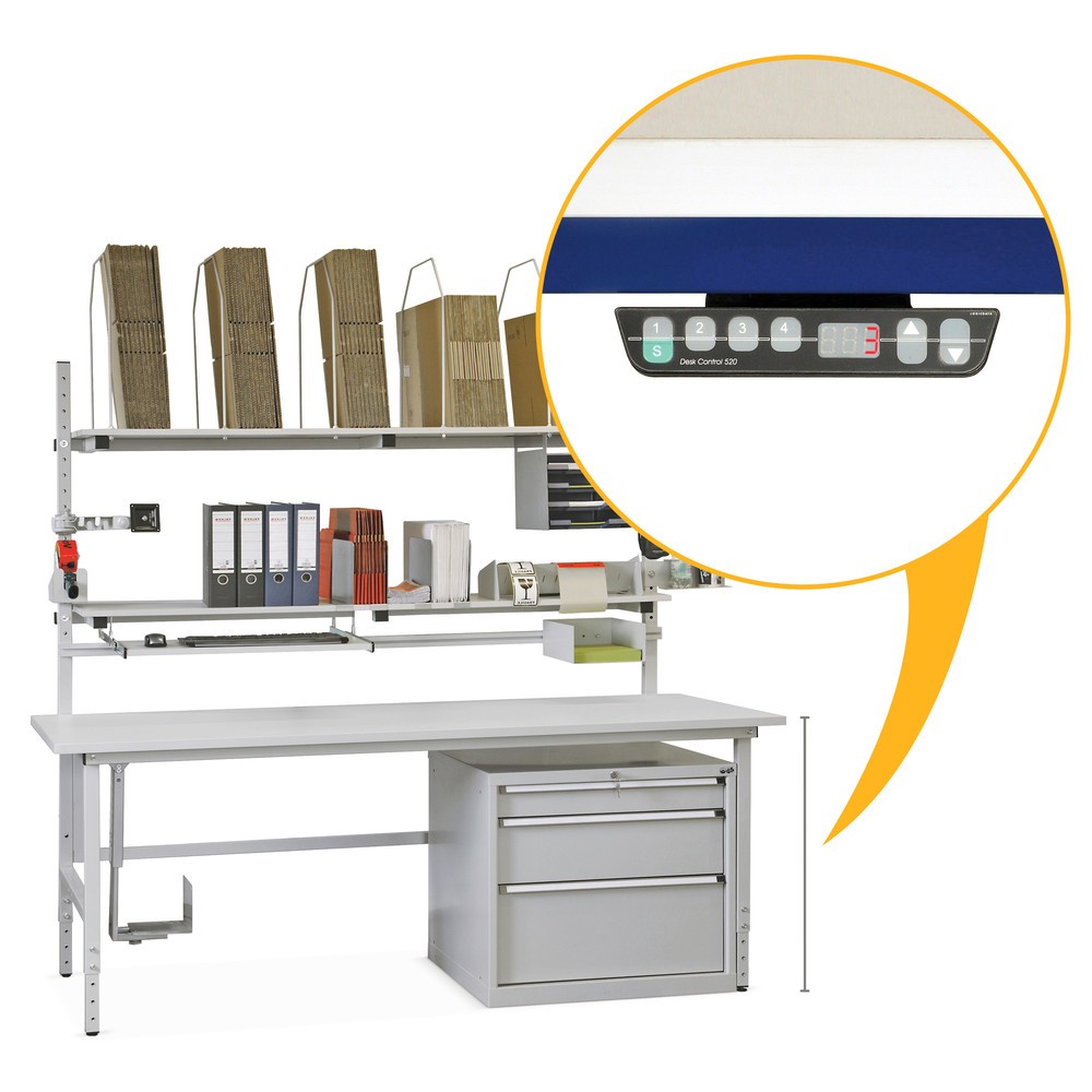 Produktabbildung Nr. 2: Elektrische Höhenverstellung für Packtisch, Verstellbereich 750-930 mm