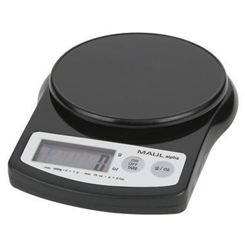 MAUL Briefwaage MAULalpha 1642090 max. 2kg Kunststoff schwarz Produktabbildung Nr. 1: MAUL Briefwaage MAULalpha 1642090 max. 2kg Kunststoff schwarz