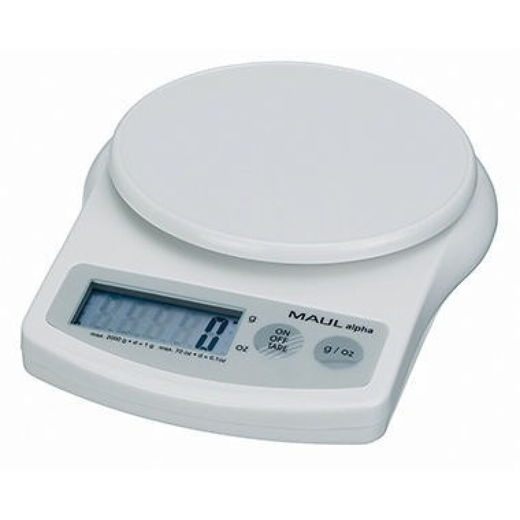 MAUL Briefwaage MAULalpha 1642002 max. 2kg Kunststoff weiß Produktabbildung Nr. 1: MAUL Briefwaage MAULalpha 1642002 max. 2kg Kunststoff weiß