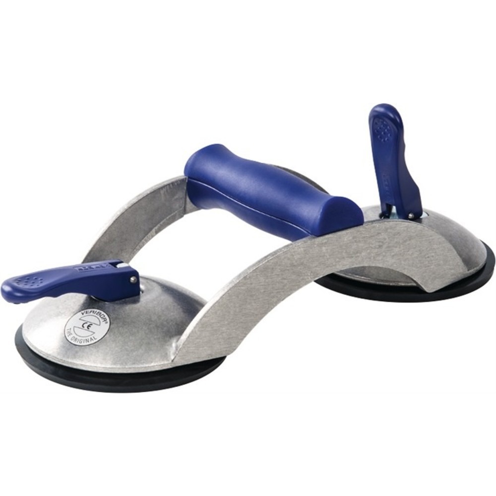Illustration du produit: Ventouse de levage blue line capacité de charge 70 kg D. tête 120 mm 2 têtes alu