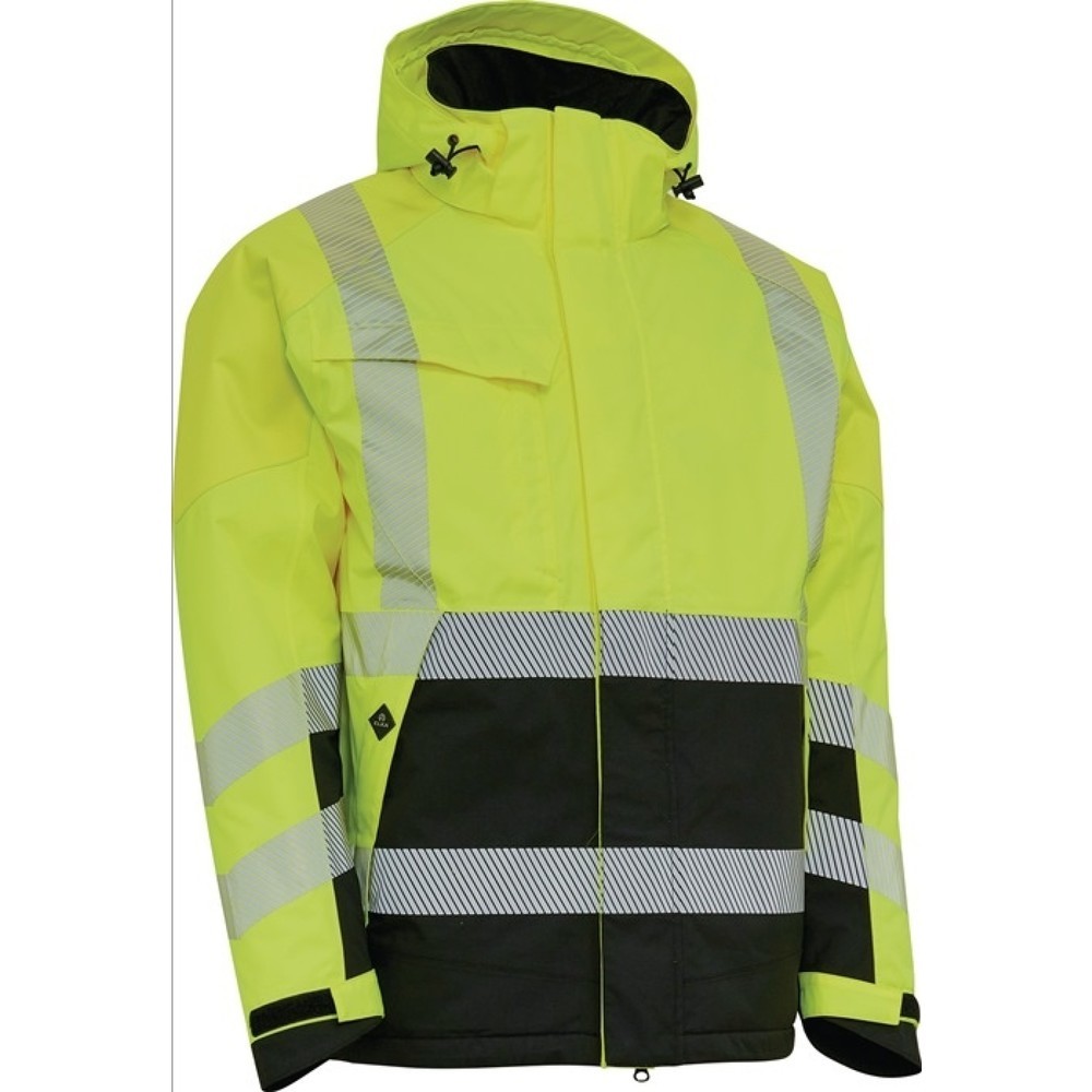 Produktabbildung: ELKA RAINWEAR Warnschutz-Winterjacke VISIBLE XTREME, Größe L, gelb/marine