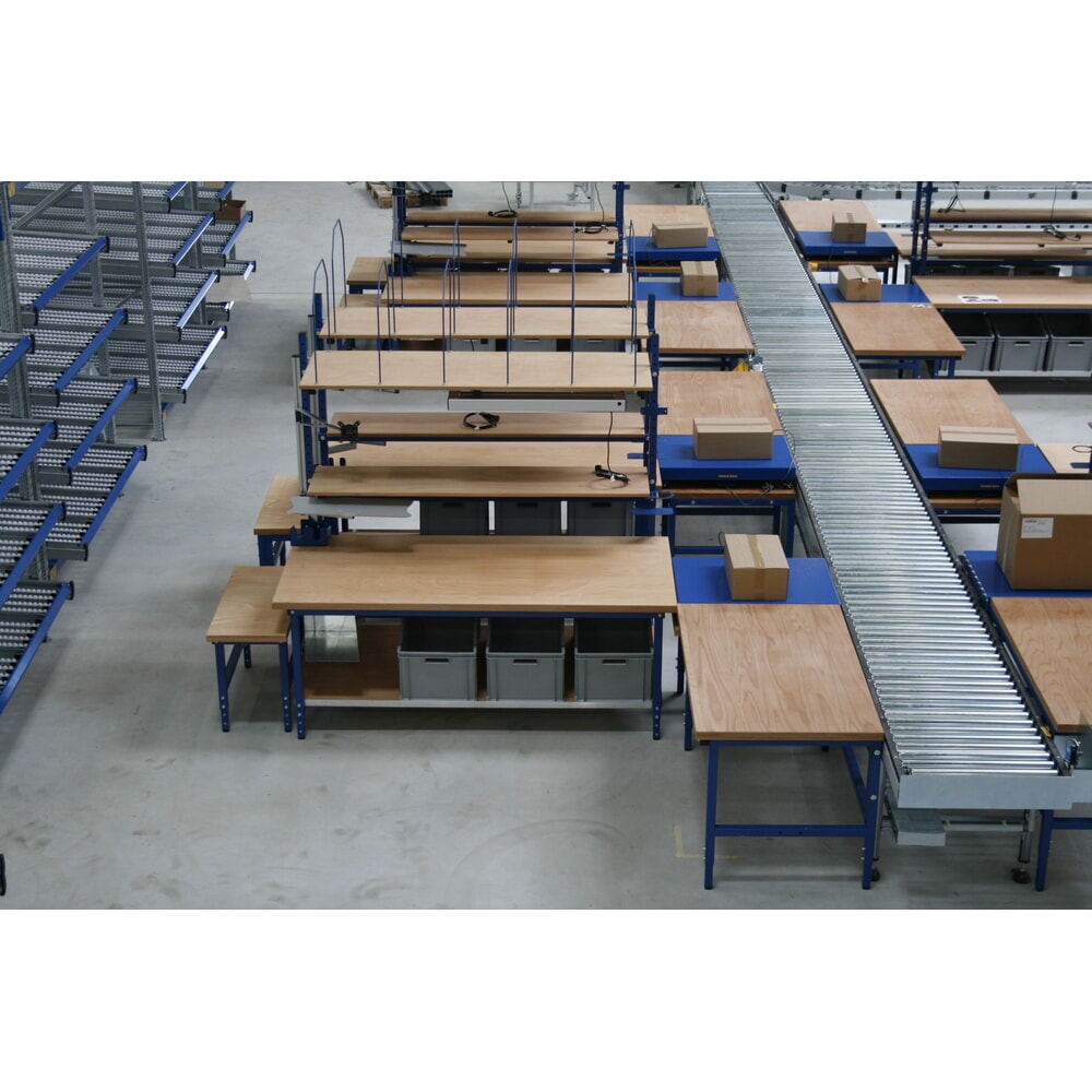 Productafbeelding nr. 4: DAHMEN handmatig in hoogte verstelbare paktafel Multiplex, enkelzijdig, complete set, hxbxd 710-960 x 2000 x 900 mm