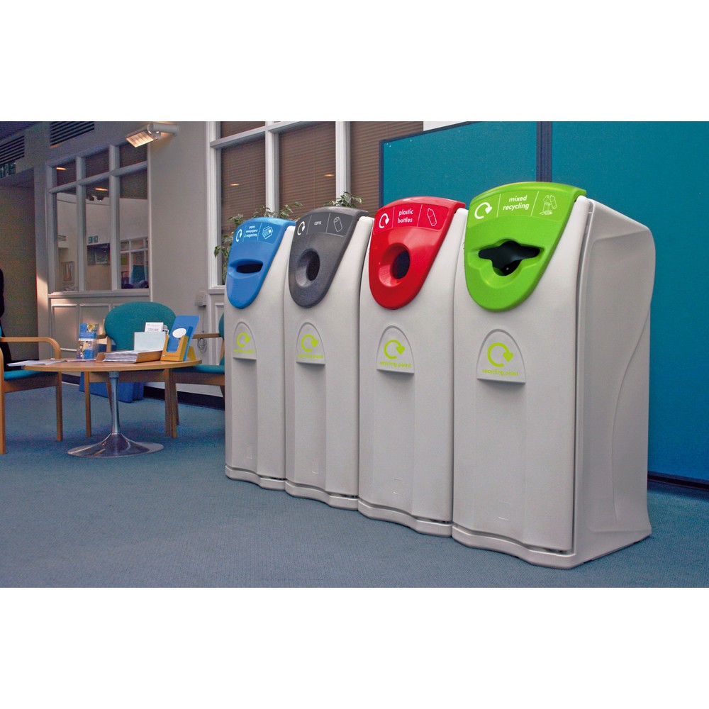 Produktabbildung Nr. 3: ENVIROBIN Maxi Abfallbehälter, mit Propelleröffnung, 140 Liter, grau, grün