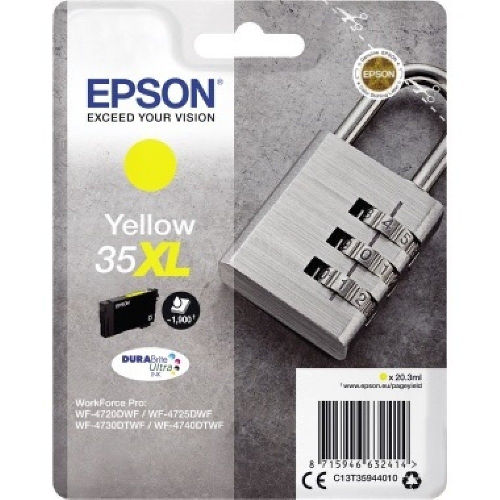 Epson Tintenpatrone C13T35944010 35XL 20,3ml gelb Produktabbildung: Epson Tintenpatrone C13T35944010 35XL 20,3ml gelb