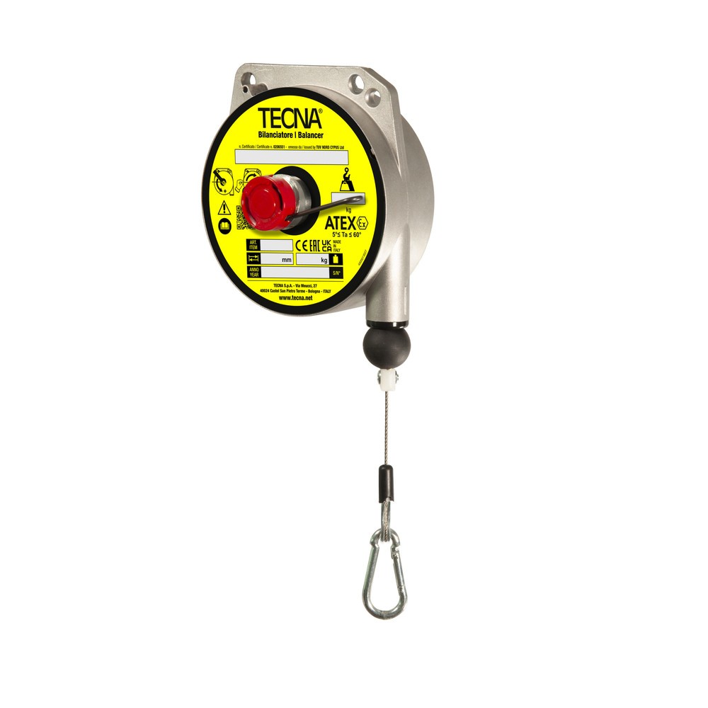 Illustration du produit: Équilibreur à ressort pour zones potentiellement explosives, sans dispositif d’arrêt, boîtier en aluminium, câble de 2 m, capacité de charge 6-8 kg