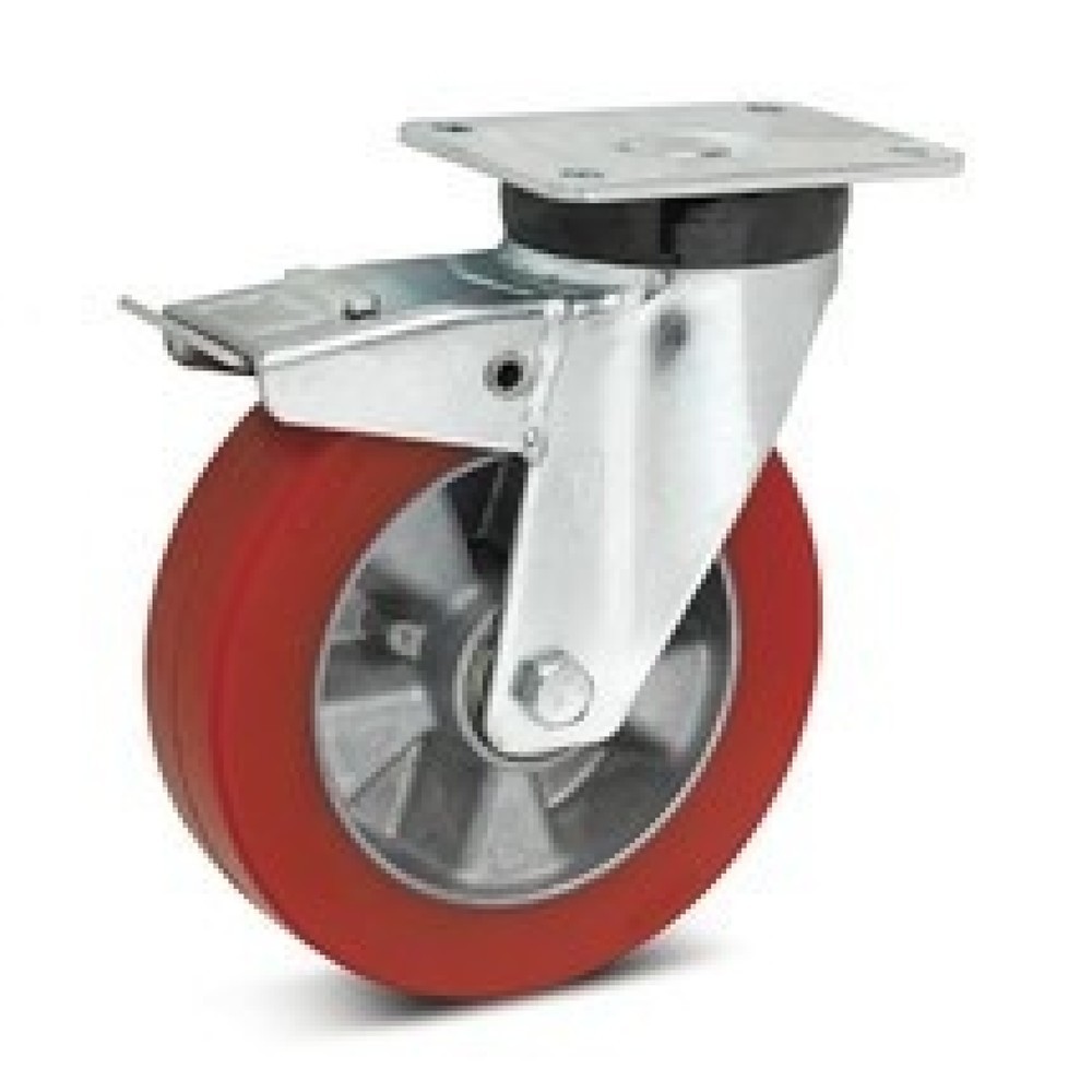Produktabbildung: Ersatz-Lenkrolle TPE für Ameise® Wagen, inkl. Bremse, Ø x Breite 200 x 40 mm, grau