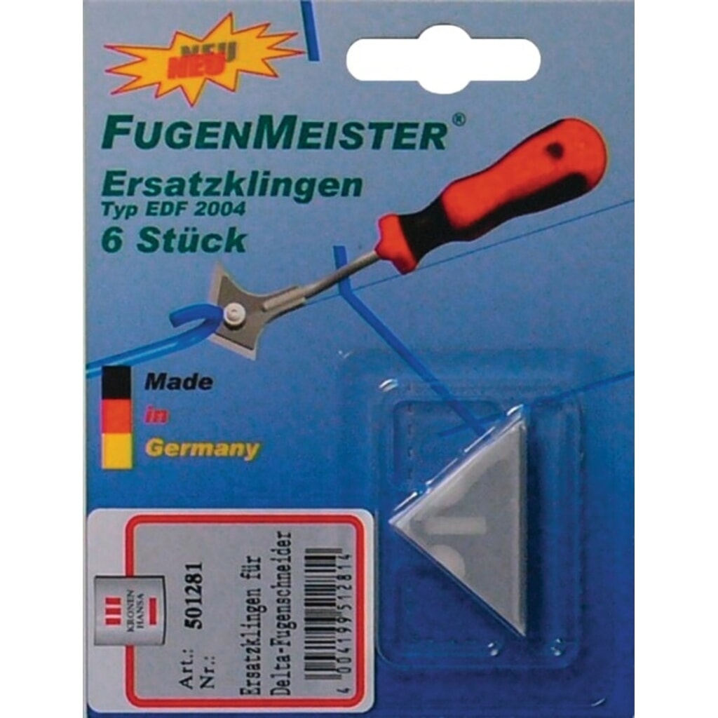 Ersatzmesser Fugenmeister Delta, 6 Stück auf SB-Karte Produktabbildung: Ersatzmesser Fugenmeister Delta, 6 Stück auf SB-Karte