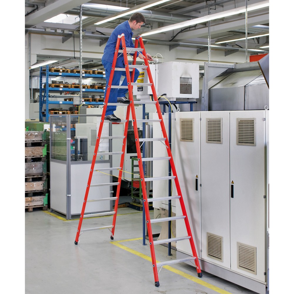 N° de l'image du produit 3 : Échelle à barreaux en aluminium/renforcée en fibres de verre ZARGES, accessible des deux côtés, hauteur de travail 0,60 m
