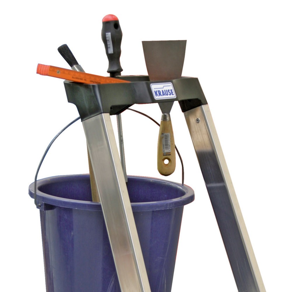N° de l'image du produit 6 : Escabeau à marches KRAUSE® , accessible d’un seul côté, aluminium anodisé, hauteur déployée 0,85 m