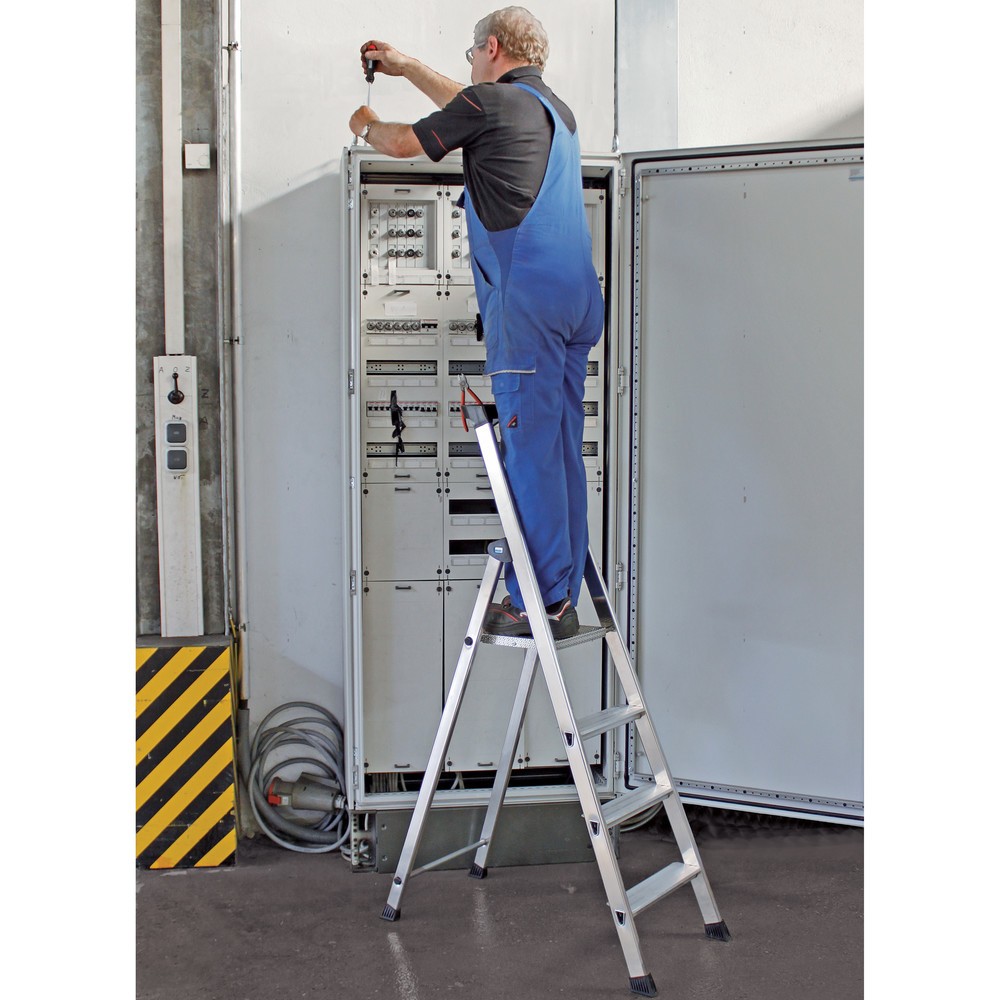 N° de l'image du produit 5 : Escabeau à marches KRAUSE®, solidement serti en aluminium, hauteur déployée 0,85 m