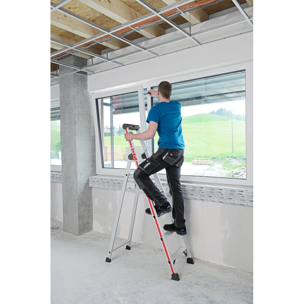 N° de l'image du produit 4 : Escabeau double à marches HYMER, avec plate-forme, hauteur déployée 0,65 m