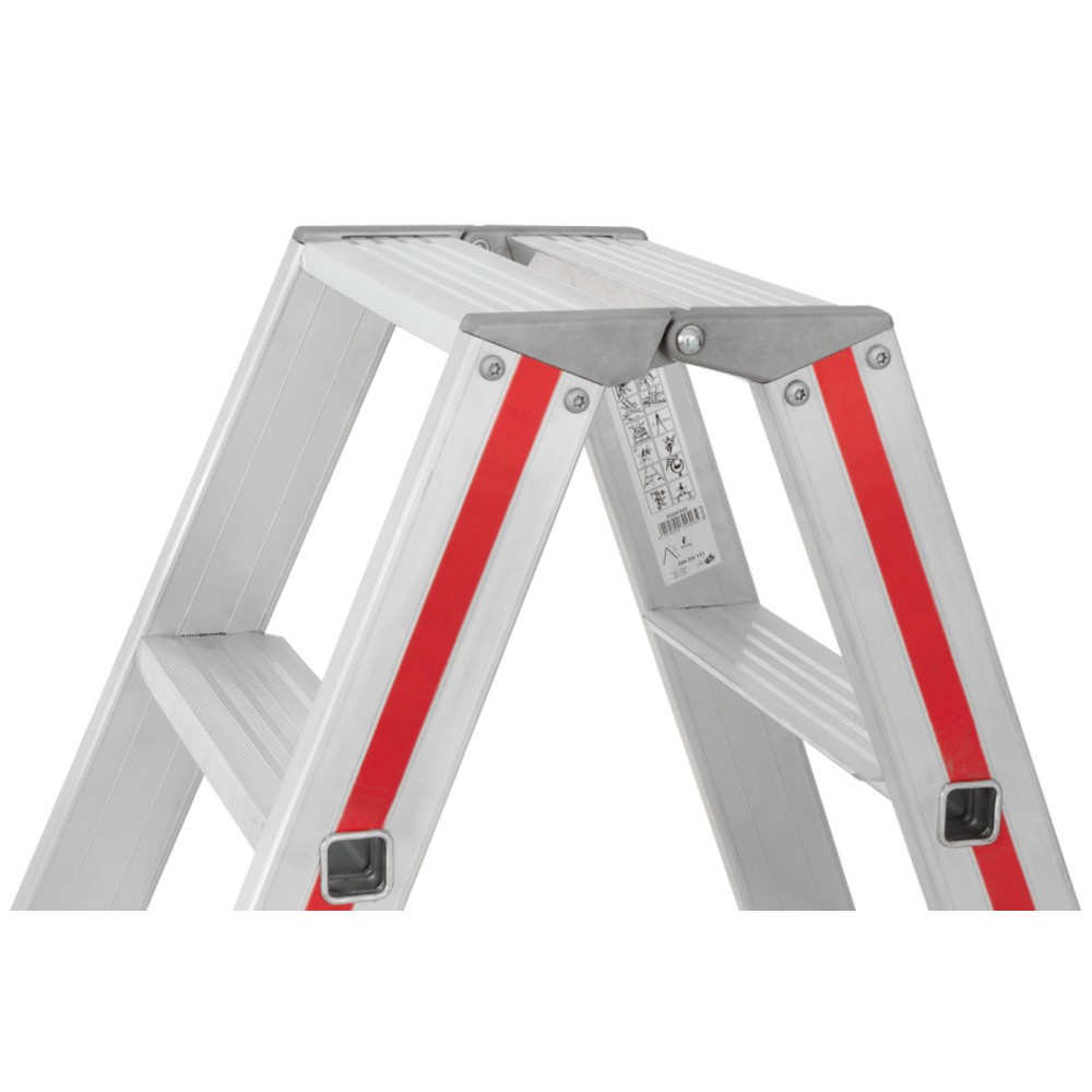 N° de l'image du produit 5 : Escabeau double à marches HYMER, revêtement R13, accessible des 2 côtés, hauteur de travail 0,22 m