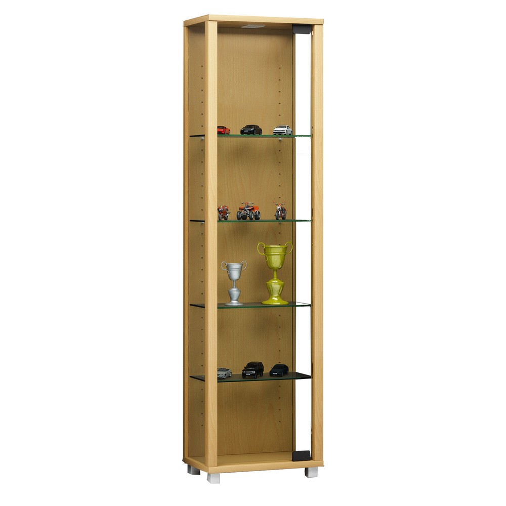 Imagen del producto: Escaparate Edana Mini, con 4 estantes, sin iluminación, haya
