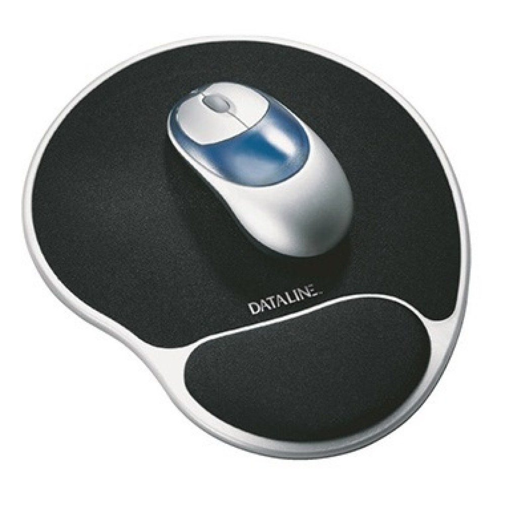 Produktabbildung: Dataline Mousepad Gel-Rest 67038 30x21,5x2,5cm silber/schwarz