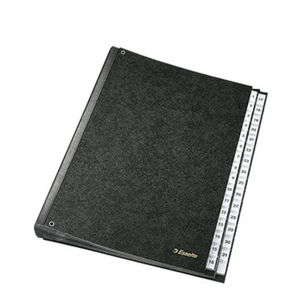 Produktabbildung: Esselte Pultordner 1114119 1-31 DIN A4 31Fächer Hartpappe schwarz