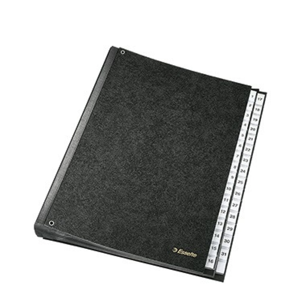 Produktabbildung: Esselte Pultordner 1114119 1-31 DIN A4 31Fächer Hartpappe schwarz