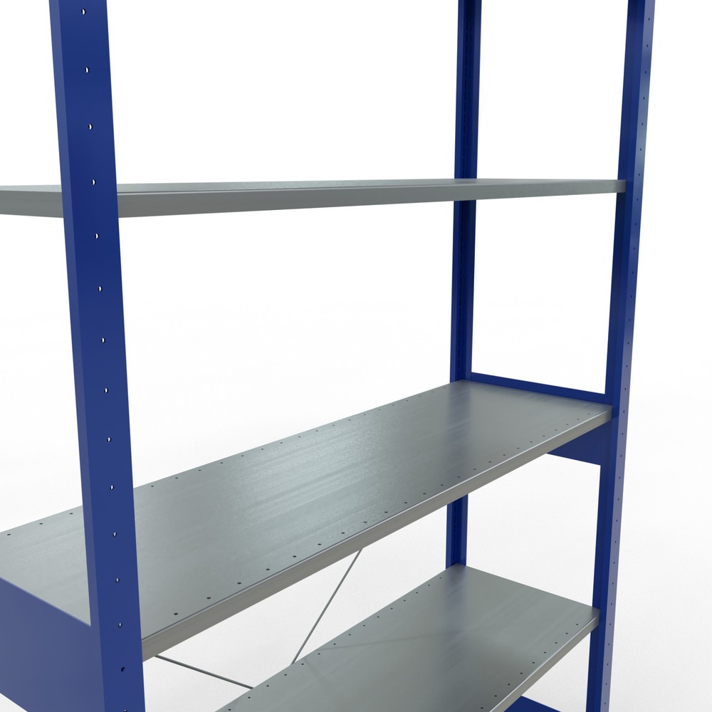 Número de imagen del producto 5: Estantería de cargas pequeñas SCHULTE azul genciana/galvanizada, carga por estante 150 kg, HxAxF 2.500 x 1.360 x 436 mm