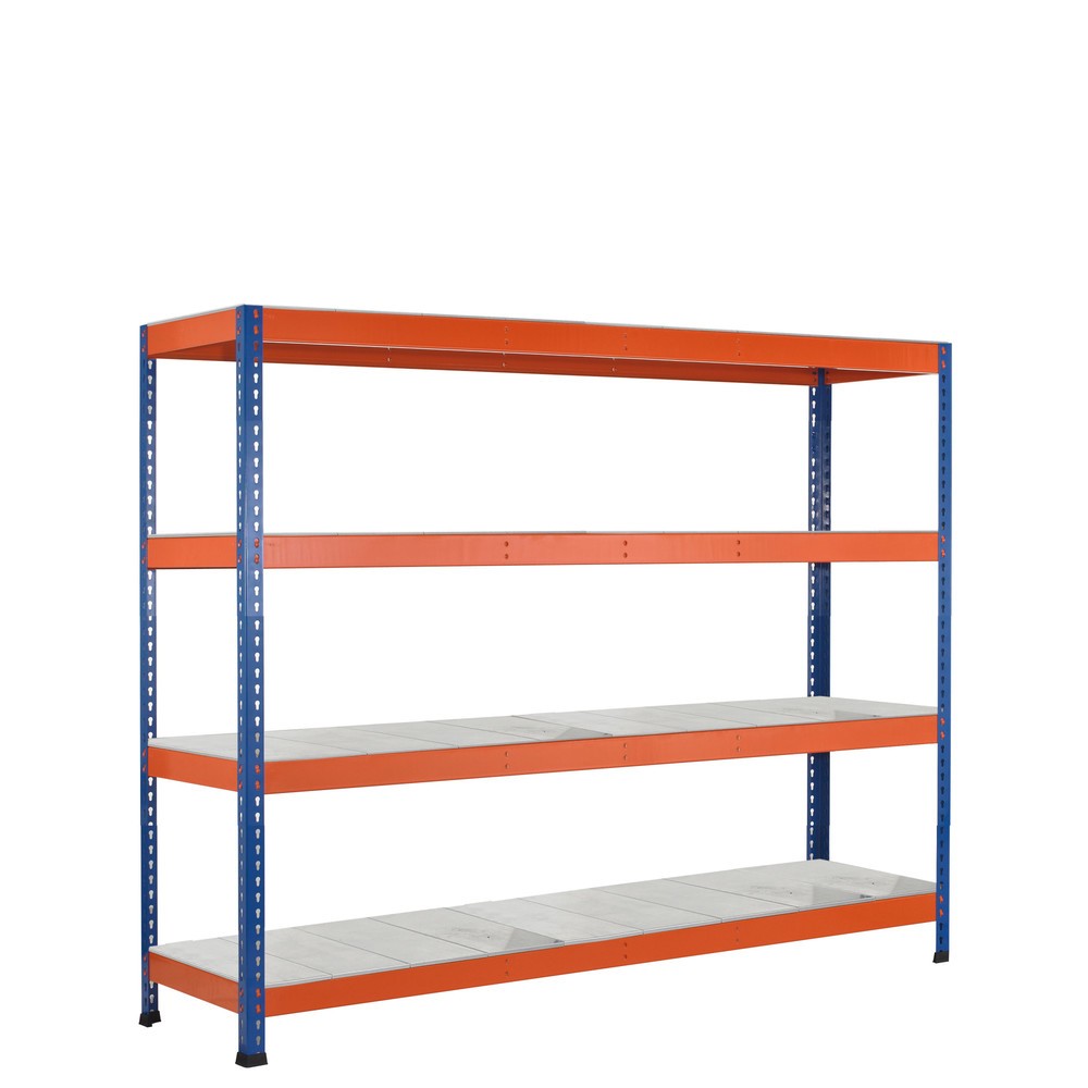 Número de imagen del producto 1: Estantería ancha SCHULTE, con baldas de paneles de acero, módulo inicial, 1.981 x 1.536 x 469 mm (alto x ancho x fondo)