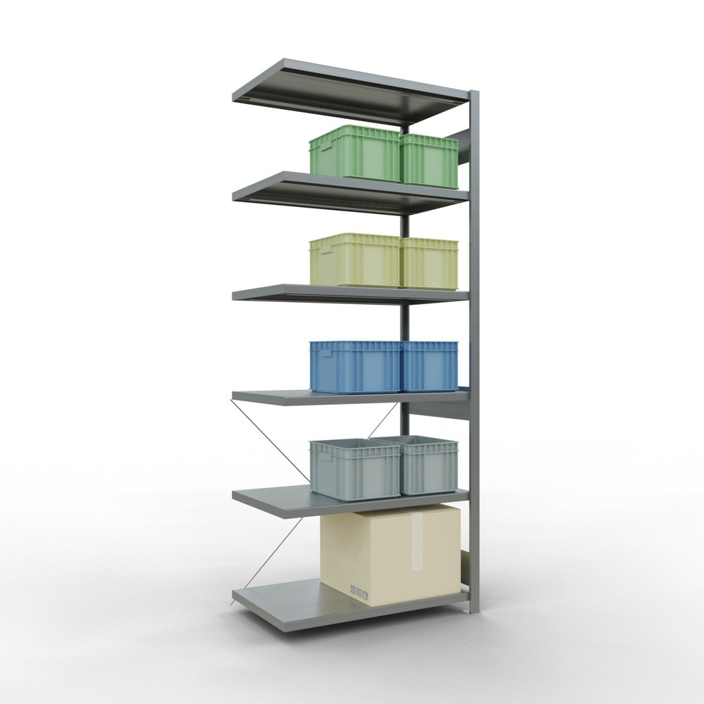 Número de imagen del producto 3: Estantería SCHULTE, módulo adicional, carga del estantería de cargas pequeñas 330 kg, galvanizado, alto H x An x F 2.500 x 1.000 x 600 mm
