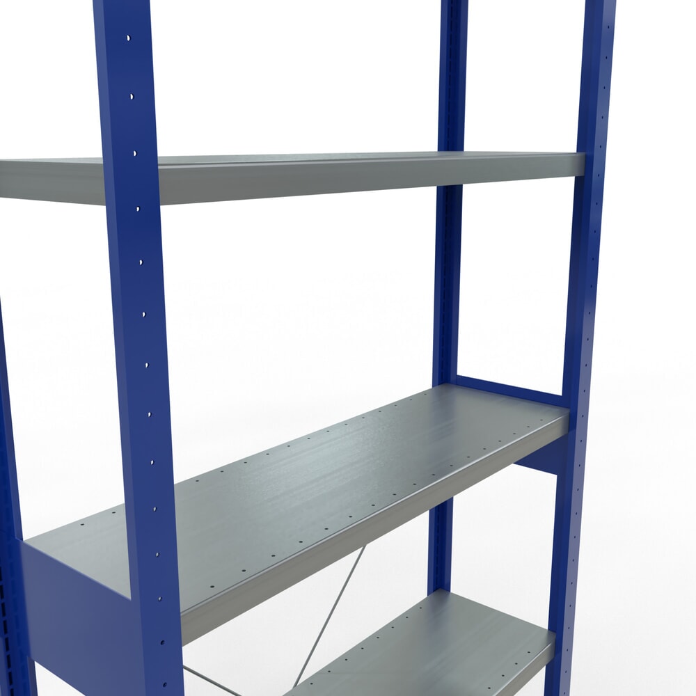 Número de imagen del producto 5: Estantería de cargas pequeñas SCHULTE azul genciana/galvanizada, carga por estante 330 kg, HxAxF 2.500 x 1.060 x 336 mm