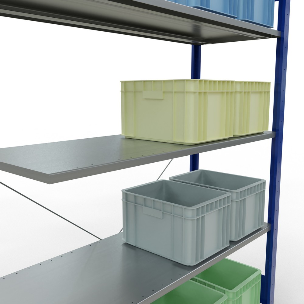 Número de imagen del producto 4: estantería SCHULTE sistema de encajado|sistema de ensamblajes, módulo adicional, carga del estantería de cargas pequeñas 150 kg, azul genciana galvanizado, alto H x An x F 2.000 x 1.300 x 500 mm
