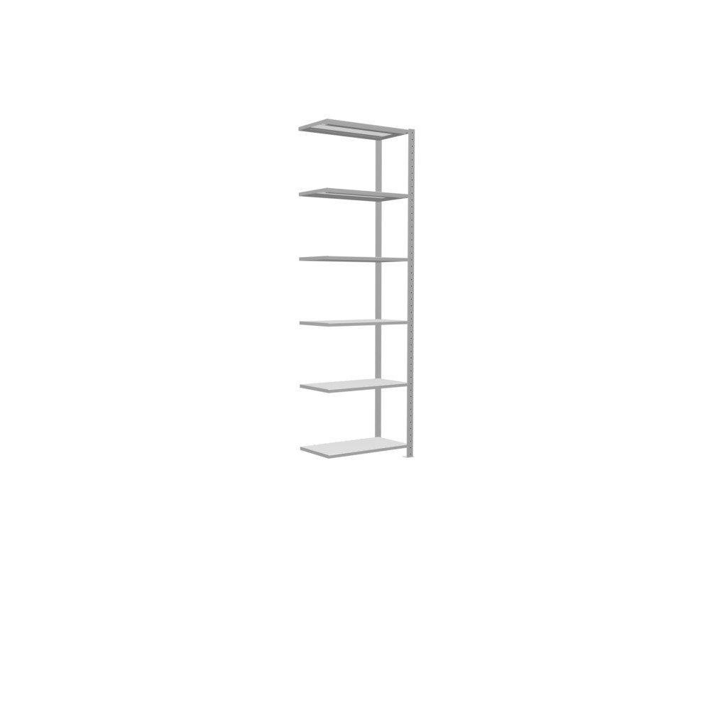 Número de imagen del producto 2: estantería de cargas pequeñas SCHULTE, módulo adicional, carga por estante 150 kg, gris claro, alto H x An x F 2.500 x 750 x 400 mm