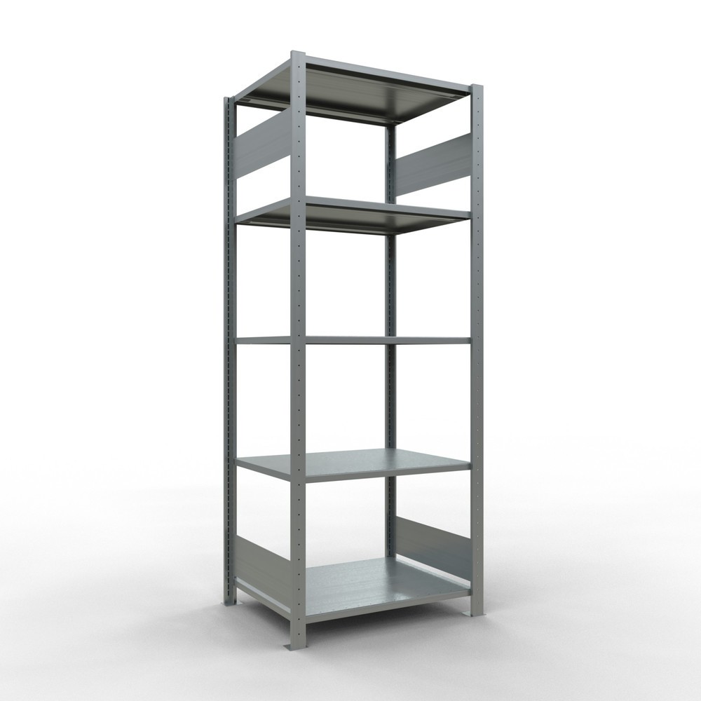 Imagen del producto: Estantería de cargas pequeñas SCHULTE galvanizada con 5 estantes de chapa de acero, carga por estante 150 kg, HxAxF 2.000 x 810 x 636 mm