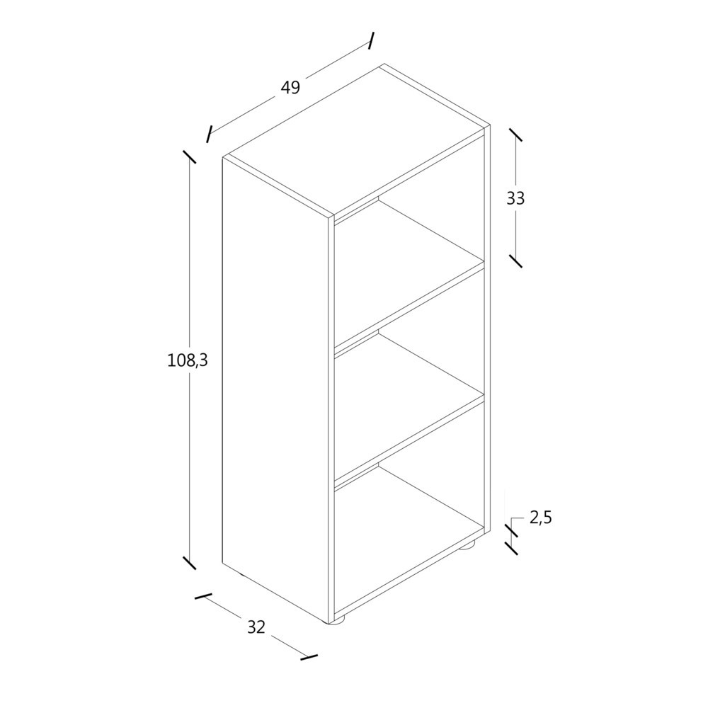 Número de imagen del producto 2: Estantería VCM Ulas de 3 compartimentos, blanca