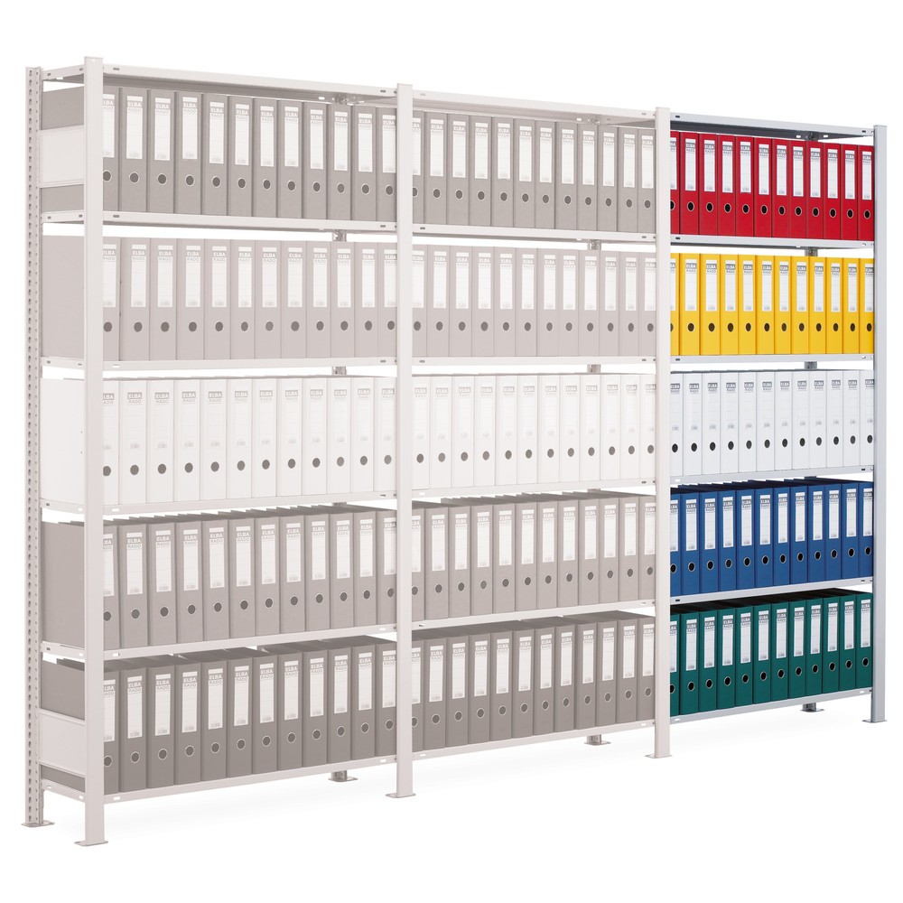 Imagen del producto: Estantería para archivos SCHULTE, módulo adicional, unilateral, sin topes finales, carga por estante de 85 kg, Al x An x P: 2.500 x 1.300 x 300 mm