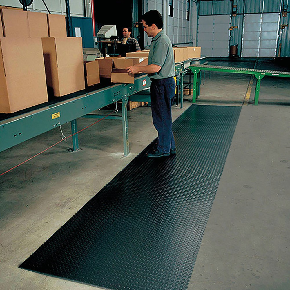 Número de imagen del producto 3: Esterilla antifatiga, 2 capas, PVC/PU, metro lineal x 910mm, negro
