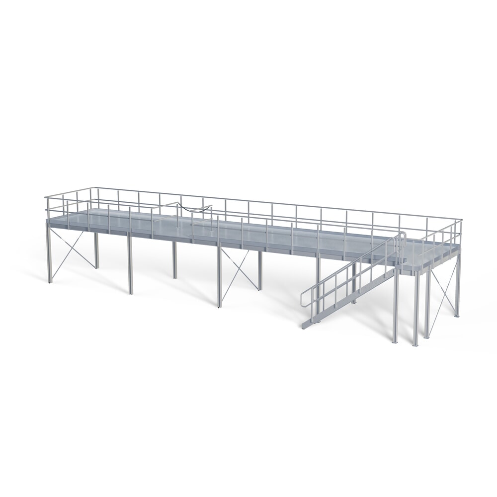 N° de l'image du produit 3 : Estrade pour système de plates-formes de stockage modulaire, sortie par la droite, gris clair