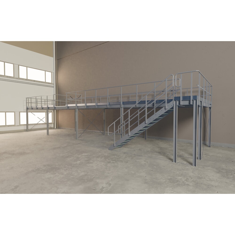 N° de l'image du produit 4 : Estrade pour système de plates-formes de stockage modulaire, sortie par la droite, gris clair