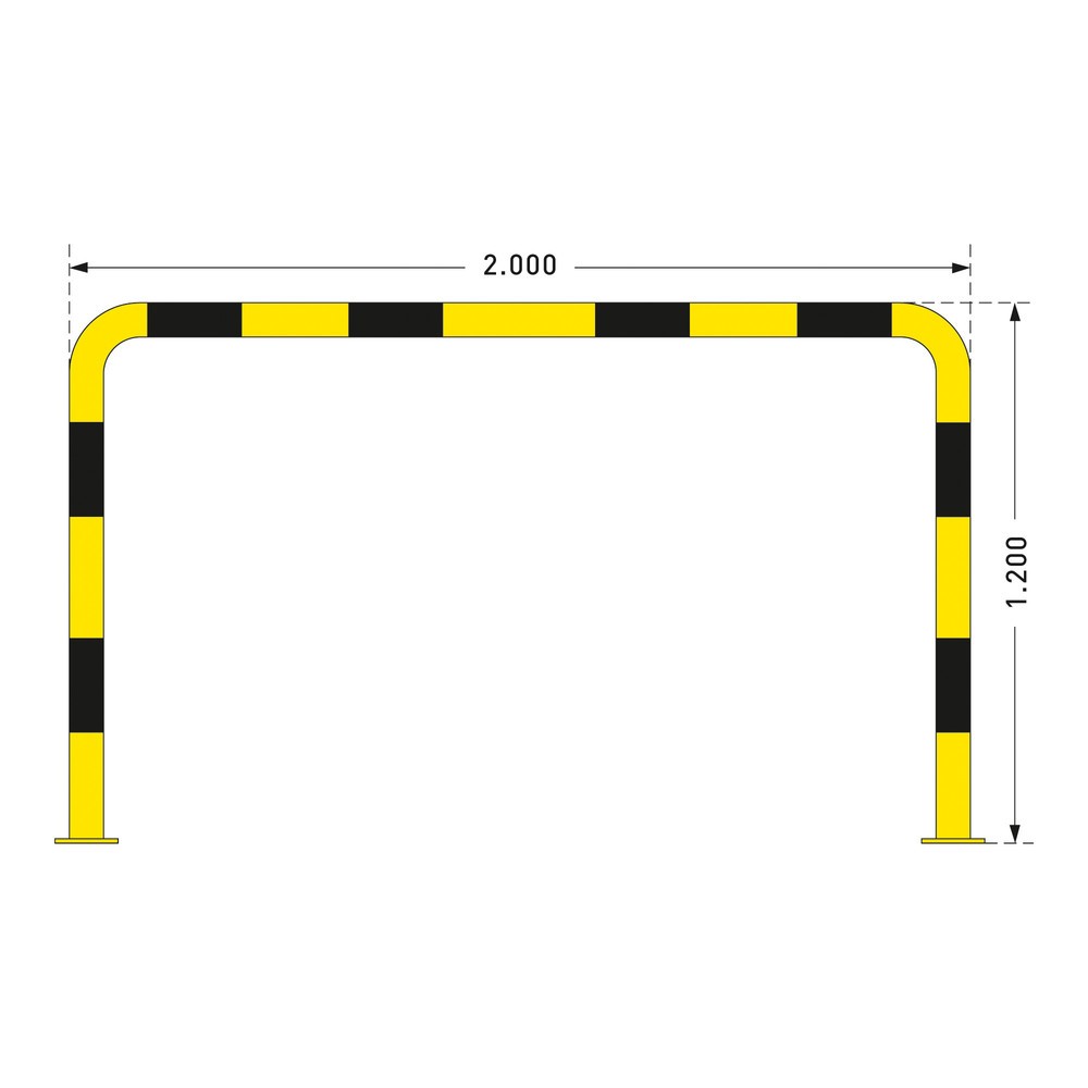 Número de imagen del producto 2: Estribo de protección antichoques, aplicación interior, Ø 76 mm, Al x An 1.200 x 2.000 mm