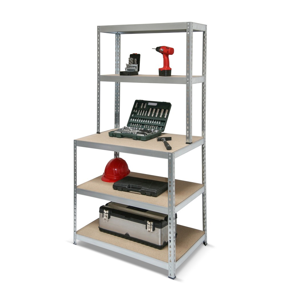 Illustration du produit: Établi avec structure, charge par tablette 150 kg, galvanisé, HxlxP 1 800 x 1 000 x 600 mm