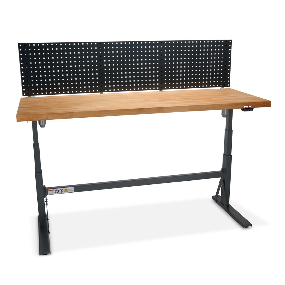 N° de l'image du produit 9 : Établi électriquement réglable en hauteur e-Adjust Steinbock®, avec panneau perforé, H x l x p 700-1 170 x 2 000 x 750 mm, capacité de charge 350 kg