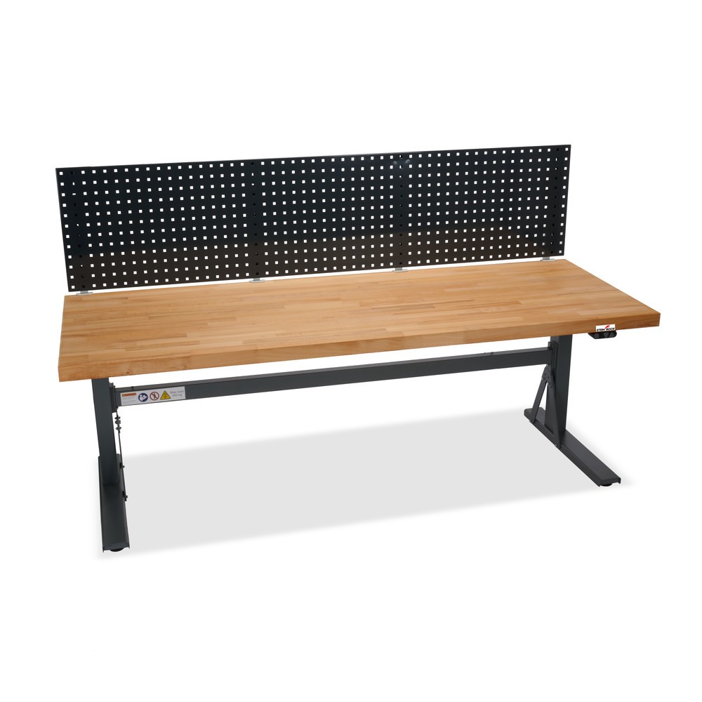 N° de l'image du produit 10 : Établi électriquement réglable en hauteur e-Adjust Steinbock®, avec panneau perforé, H x l x p 700-1 170 x 2 000 x 750 mm, capacité de charge 350 kg