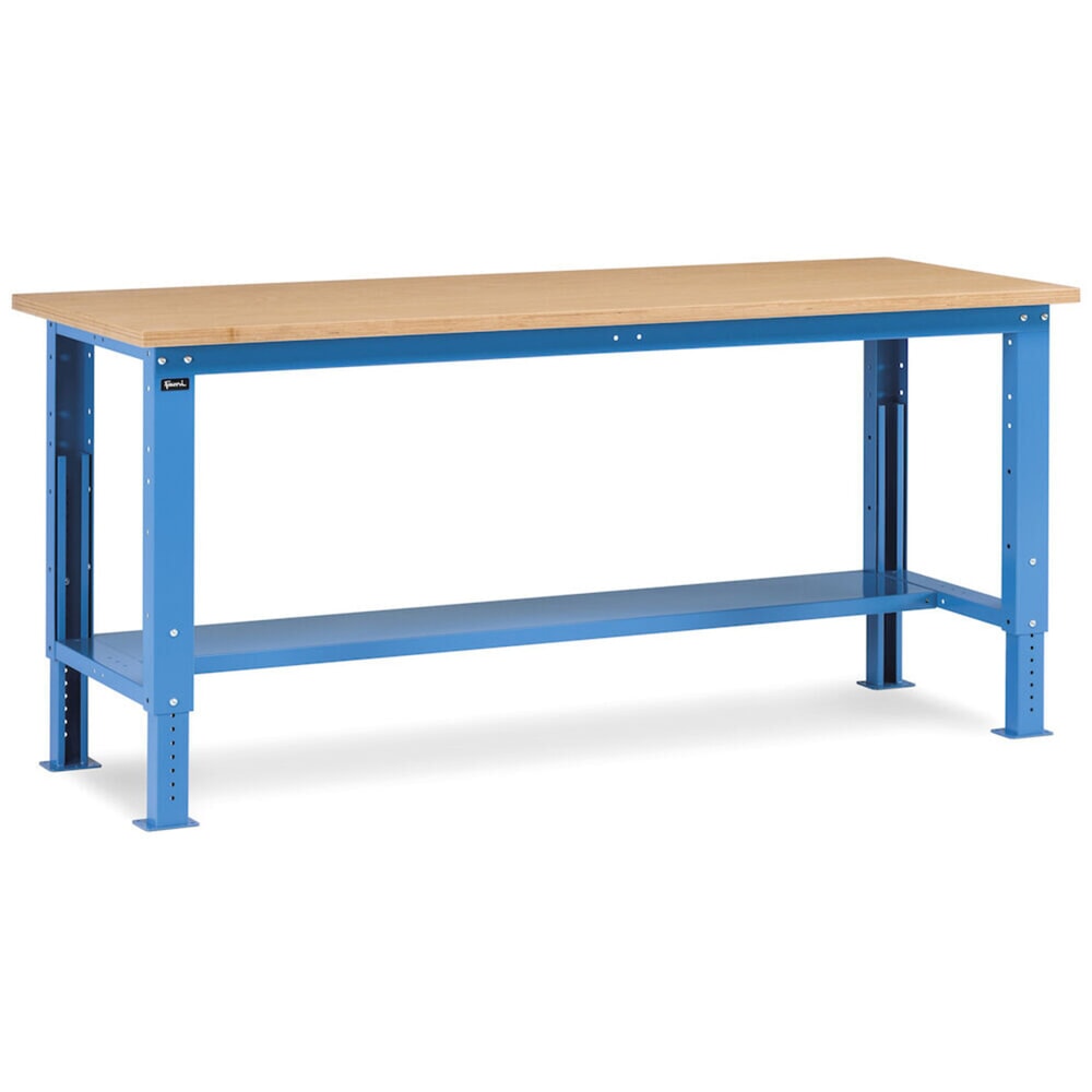N° de l'image du produit 2 : Établi Fami, réglable en Hauteur de construction, capacité de charge 1 000 kg, HxLxP 740-1,110 x 2 000 x 750 mm, RAL 5012 bleu clair