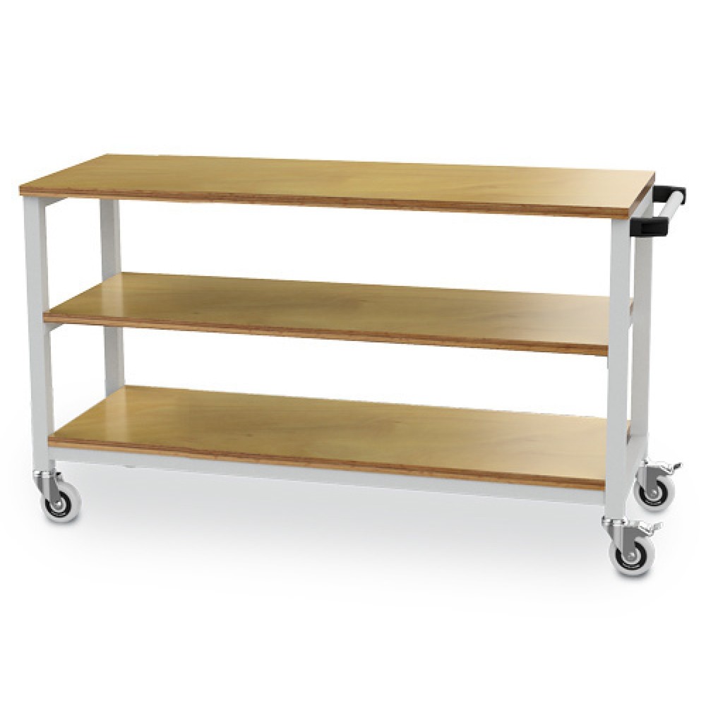 Illustration du produit: Établi mobile R 18-16 Bedrunka+Hirth, H x l x P 880 x 1 500 x 540 mm, gris clair, 2 tablettes