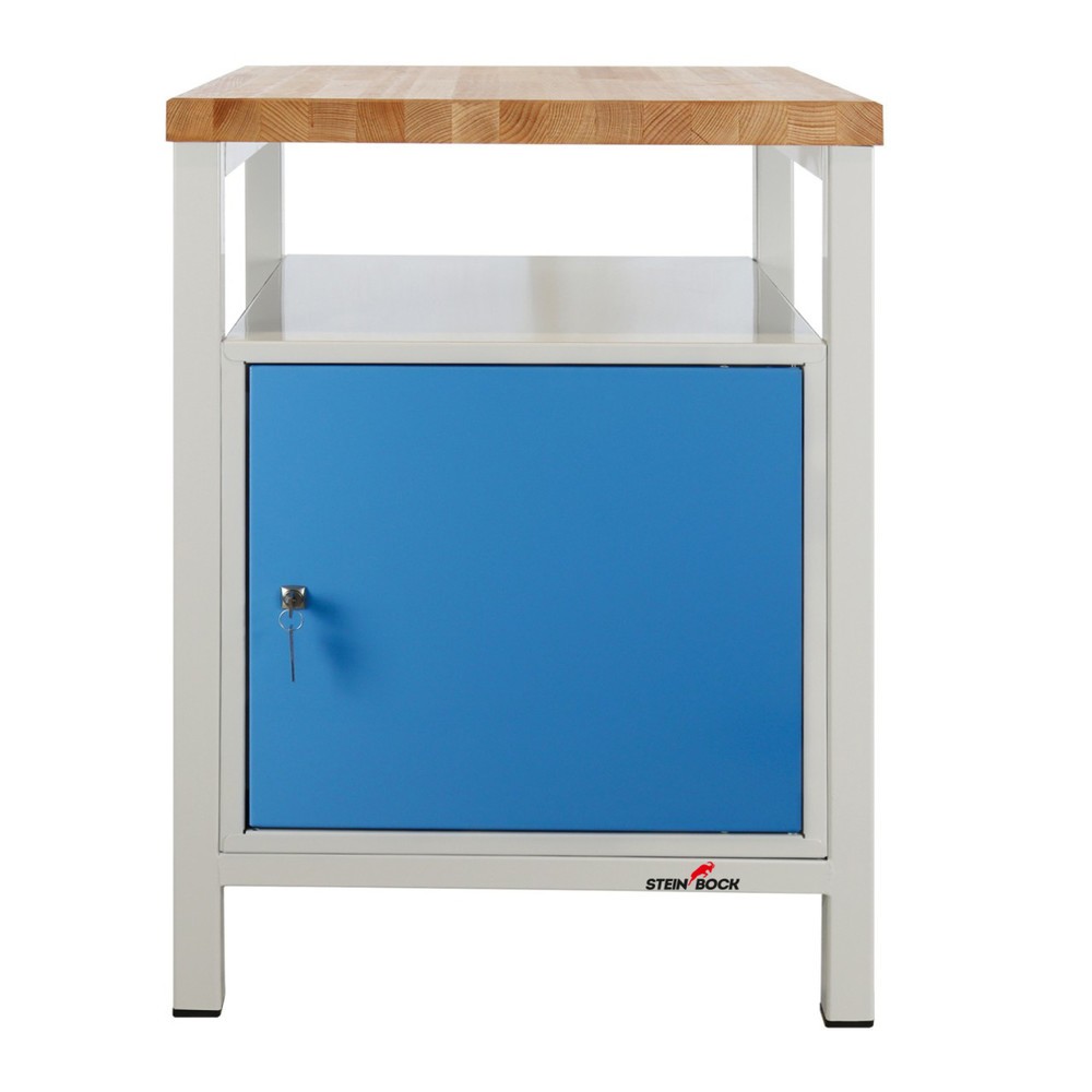 N° de l'image du produit 7 : Établi Premium Steinbock®, 1 rangement, 1 porte, capacité de charge 300 kg, H x l x P 840 x 600 x 600 mm, RAL 7035/5012