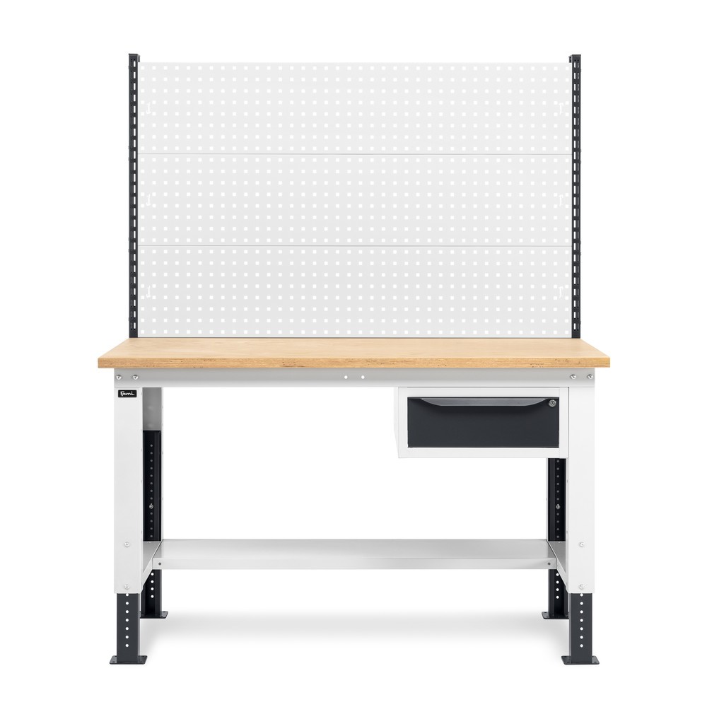 N° de l'image du produit 4 : Établi Fami, réglable en Hauteur de construction, avec Mur multifonction et 1 tiroir, capacité de charge 1 000 kg, HxLxP 740-1,110 x 1500 x 750 mm, RAL 7016/7035
