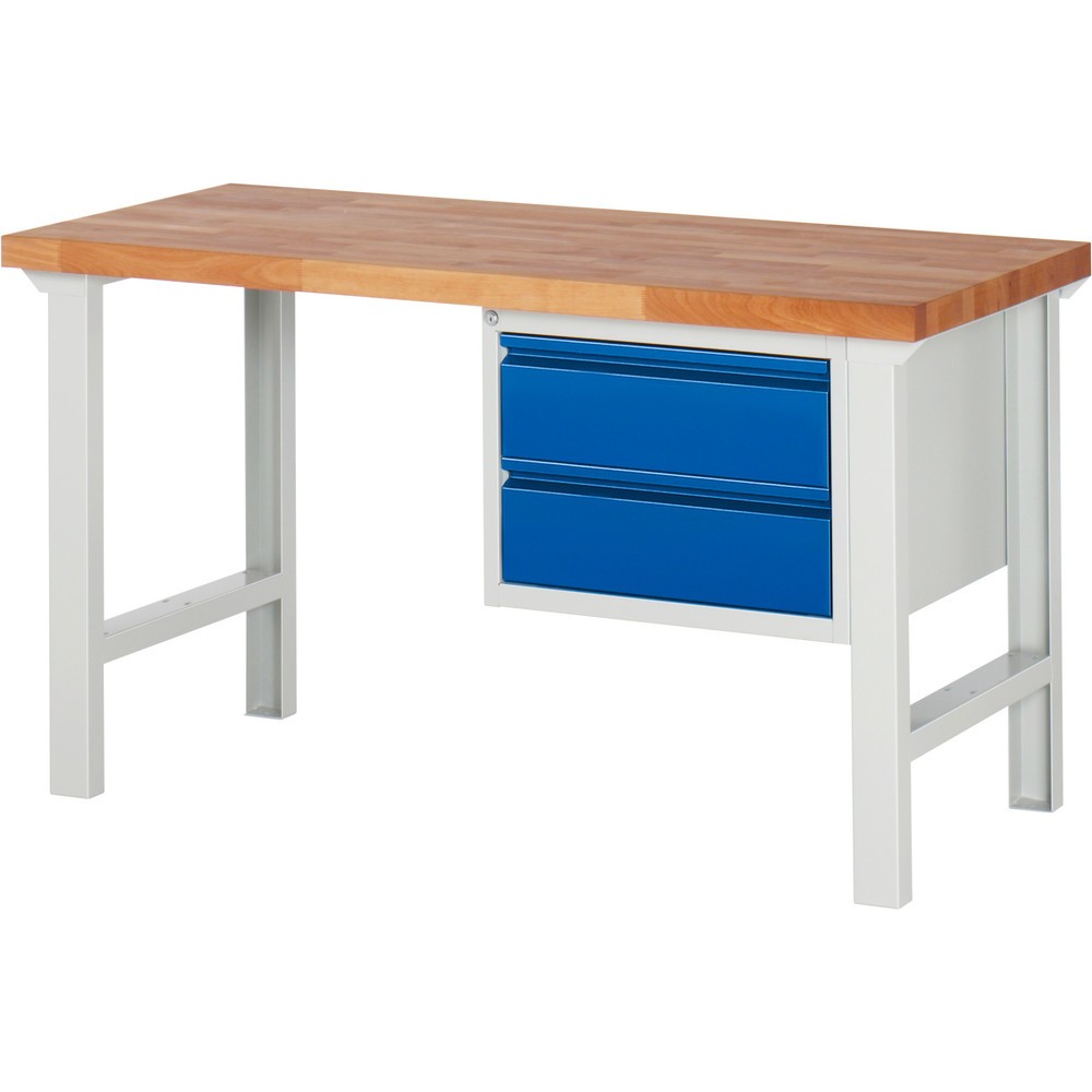 Illustration du produit: Établi Steinbock®, avec 2 tiroirs, H x l x P 840 x 1 500 x 700 mm, RAL 7035/5010