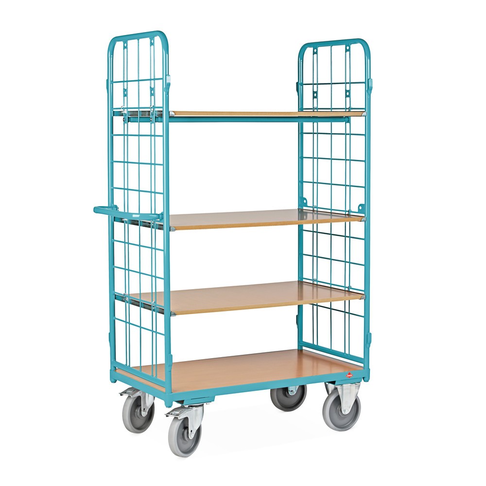 Produktabbildung Nr. 3: Etagenwagen Ameise®, mit Drahtgitter, ohne Rückwand, 4 Etagen à 1.000 x 700 mm, mit Zentralbremse