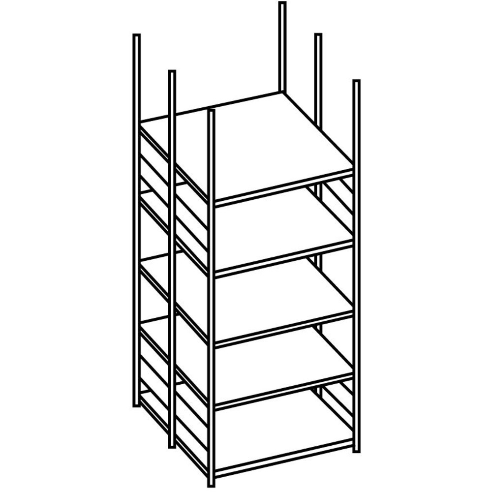 N° de l'image du produit 2 : Étagère à dossiers META TB, bilatéral, sans étagère supérieure, galvanisé, H x l x P 1 850 x 750 x 600 mm