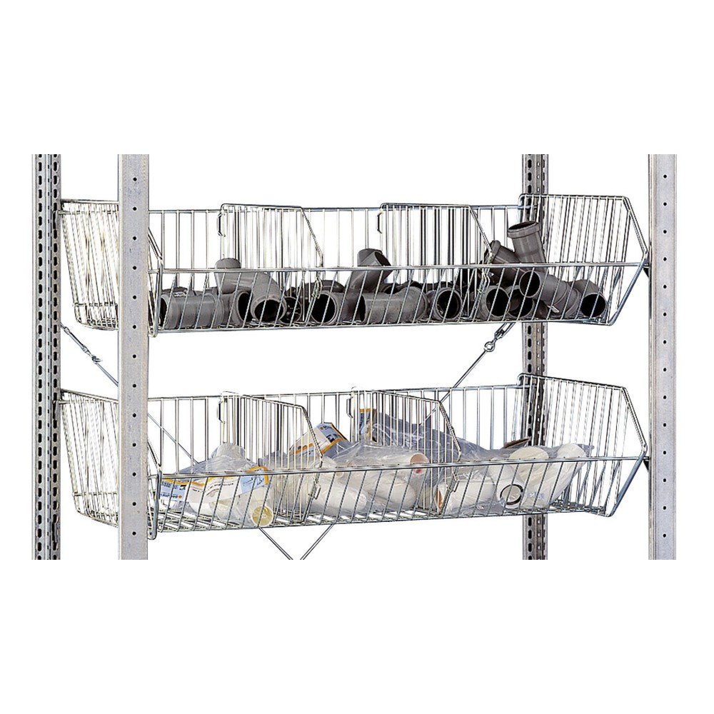 N° de l'image du produit 2 : Étagère à paniers pour rayonnage à tablettes SCHULTE avec paniers à mailles grossières, lxP 1000 x 500 mm