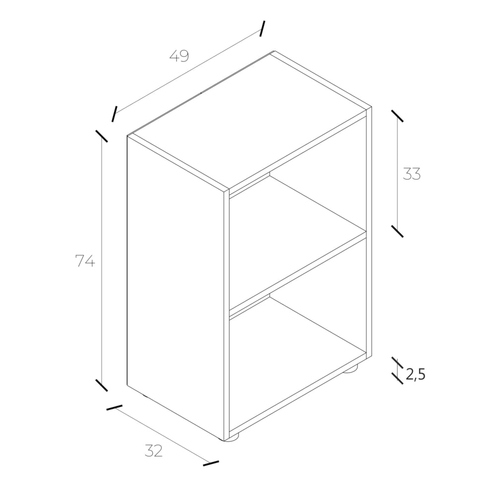 N° de l'image du produit 2 : Rayonnages VCM Ulas, 2 compartiments, blanc