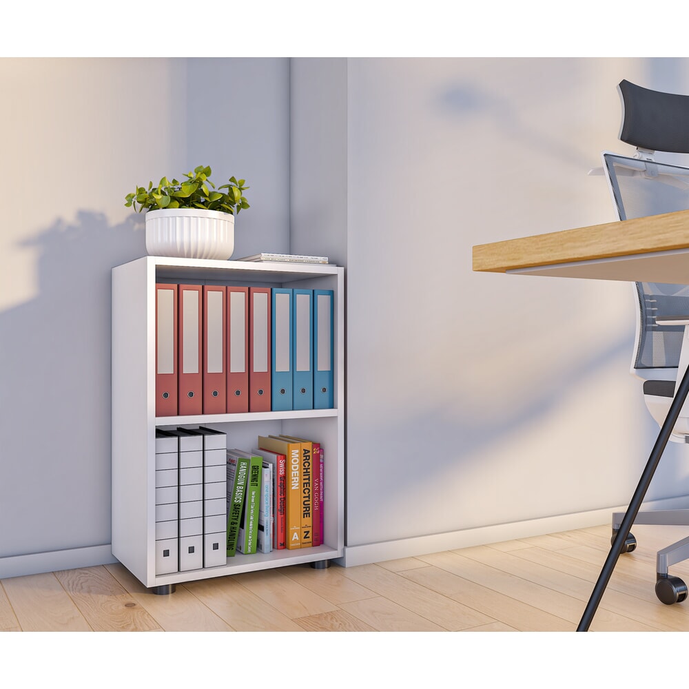 N° de l'image du produit 4 : Rayonnages VCM Ulas, 2 compartiments, blanc